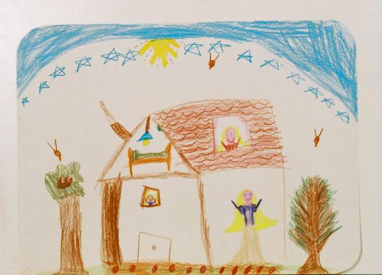Kindertekeningen: tekenen met kleurpotlood of krijt naar aanleiding van een verhaal of gebeurtenis, biedt kinderen de mogelijkheid hun belevingswereld en fantasie in beelden uit te drukken